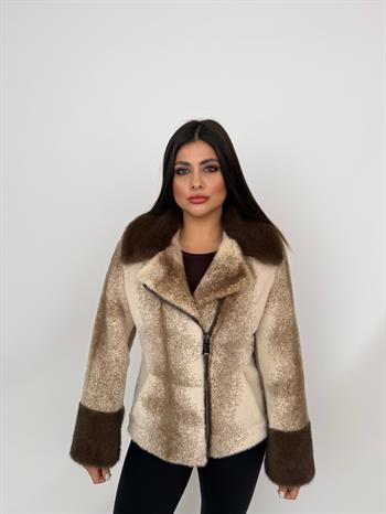 ALIEN Suni Kürk Ceket - Latte