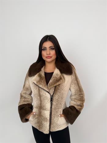 ALIEN Suni Kürk Ceket - Latte