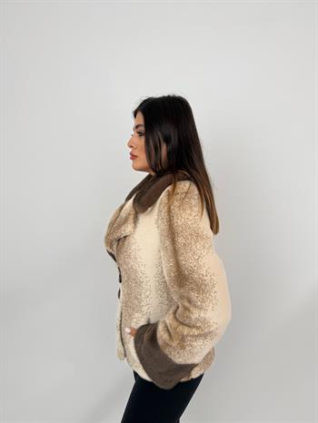 ALIEN Suni Kürk Ceket - Latte