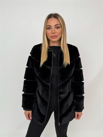 CLASSIC EDITION Suni Kürk Ceket - Siyah