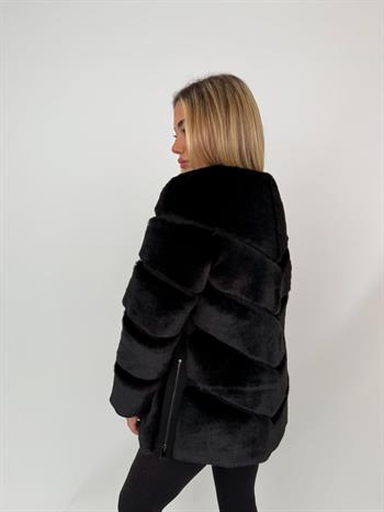 CLASSIC EDITION Suni Kürk Ceket - Siyah