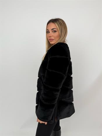 CLASSIC EDITION Suni Kürk Ceket - Siyah