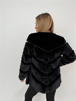 CLASSIC EDITION Suni Kürk Ceket - Siyah