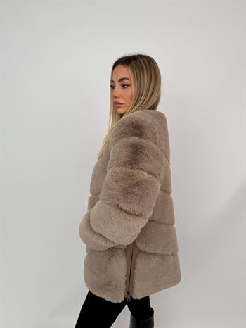 CLASSIC EDITION Suni Kürk Ceket - Vizon