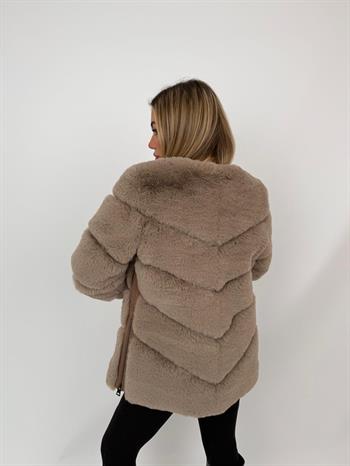 CLASSIC EDITION Suni Kürk Ceket - Vizon