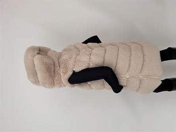 CLASSIC Kapüşonlu Suni Kürk Yelek - Bej