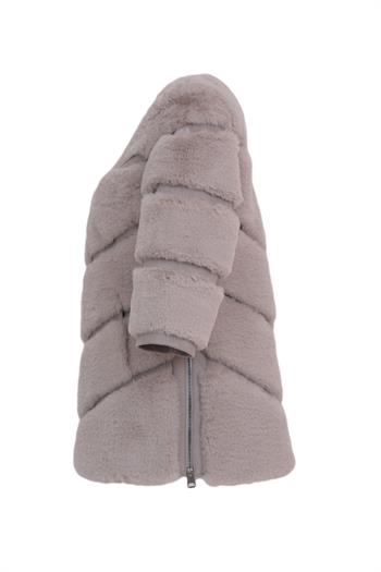 Classic Suni Kürk Ceket - Gri