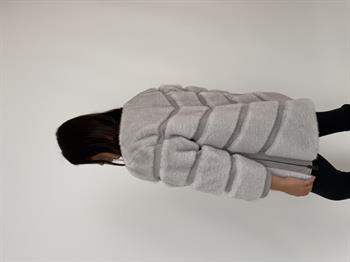 Classic Suni Kürk Ceket - Gri