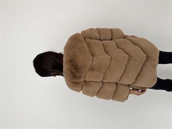 Classic Suni Kürk Ceket - Latte