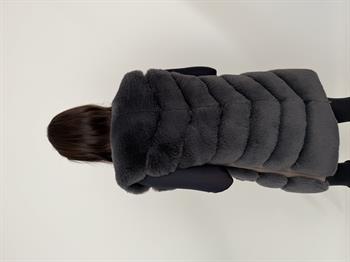 CLASSIC Suni Kürk Yelek - Antrasit