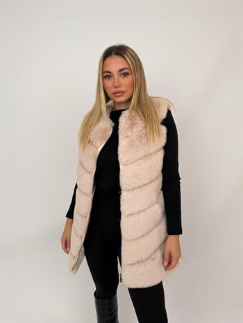 CLASSIC Suni Kürk Yelek - Bej