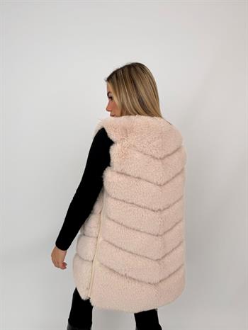 CLASSIC Suni Kürk Yelek - Bej