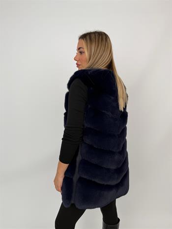 CLASSIC Suni Kürk Yelek - Saks