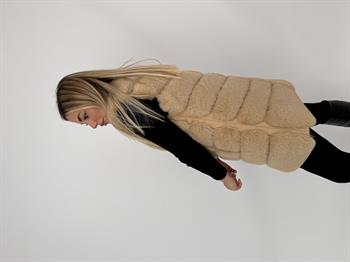 CLASSIC Suni Kürk Yelek - Şampanya