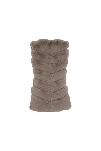 CLASSIC Suni Kürk Yelek - Taş