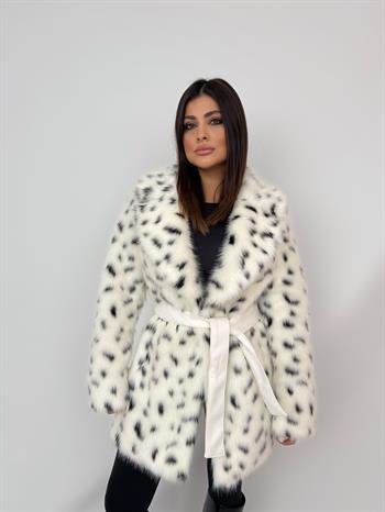 CORDELIA Suni Kürk Ceket - Leopar
