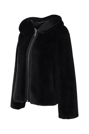 COS Suni Kürk Ceket - Siyah