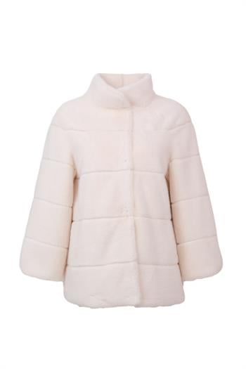 ELORA Suni Kürk Ceket - Ekru