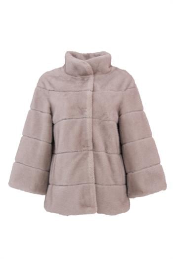 ELORA Suni Kürk Ceket - Taş