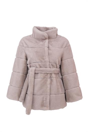 ELORA Suni Kürk Ceket - Taş