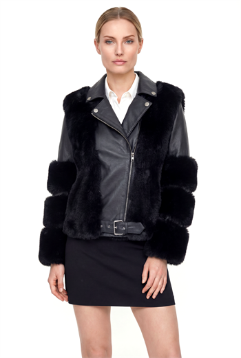 FURLE Deri Ceket - Siyah