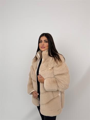 GALA Suni Kürk Ceket - Bej