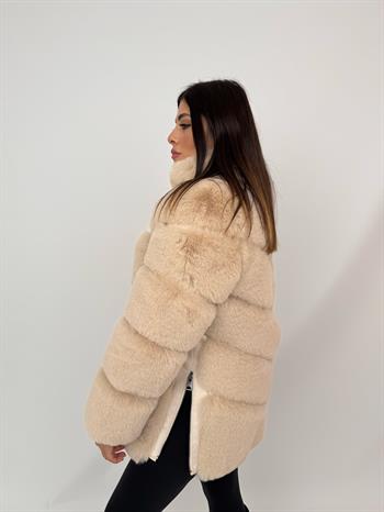GALA Suni Kürk Ceket - Bej