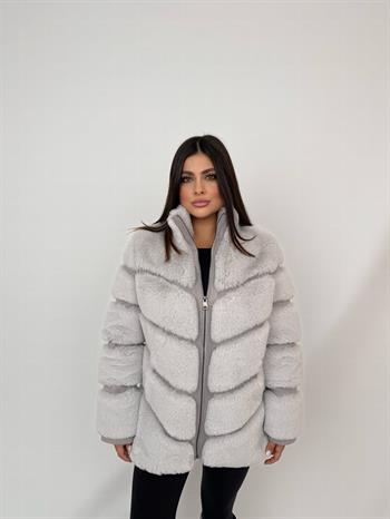GALA Suni Kürk Ceket - Buz
