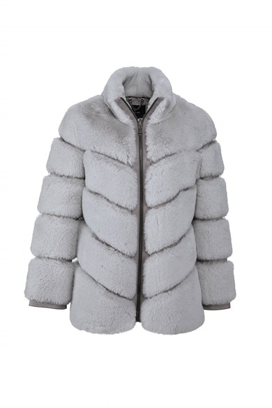 GALA Suni Kürk Ceket - Buz