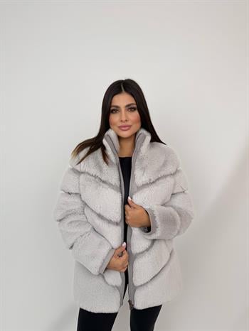 GALA Suni Kürk Ceket - Buz