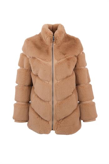 GALA Suni Kürk Ceket - Şampanya