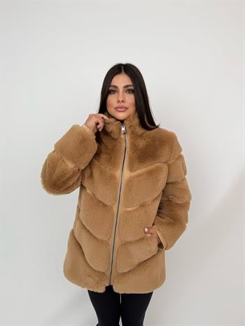 GALA Suni Kürk Ceket - Şampanya