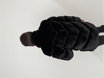 GALA Suni Kürk Ceket - Siyah