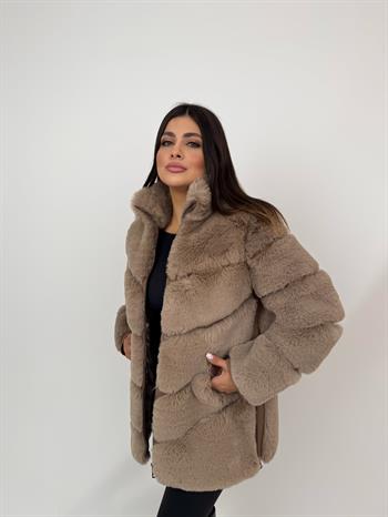 GALA Suni Kürk Ceket - Vizon