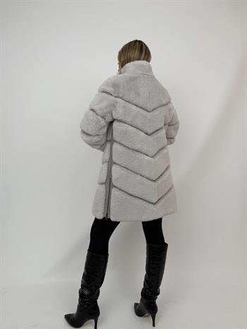 GIZZA Suni Kürk Ceket - Buz