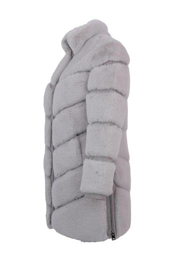 GIZZA Suni Kürk Ceket - Buz