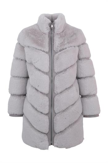 GIZZA Suni Kürk Ceket - Buz