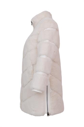 GIZZA Suni Kürk Ceket - Ekru