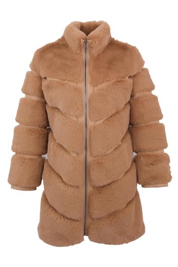 GIZZA Suni Kürk Ceket - Şampanya