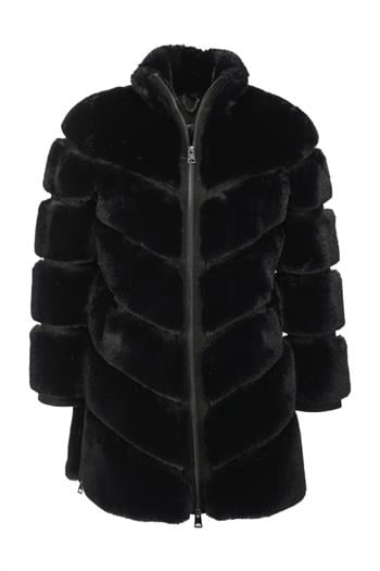 GIZZA Suni Kürk Ceket - Siyah
