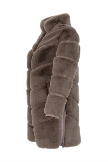 GIZZA Suni Kürk Ceket - Vizon