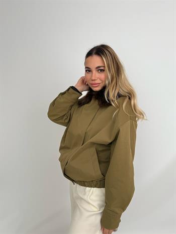 HAILEY Yakası Kürklü Trençkot - Haki