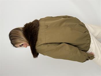 HAILEY Yakası Kürklü Trençkot - Haki