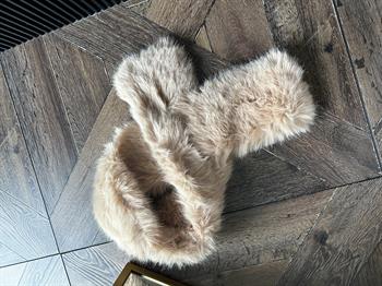 JF İçten Geçmeli Kürk Atkı - Camel