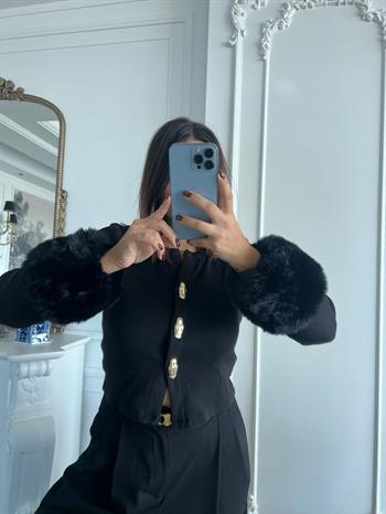 JF Kürklü Kolluk - Siyah