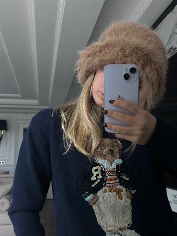 JF Peluş Bucket Şapka - Şampanya