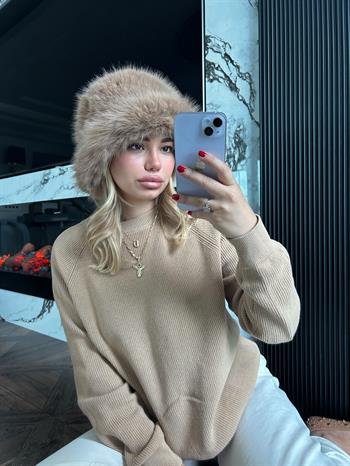 JF Peluş Bucket Şapka - Vizon