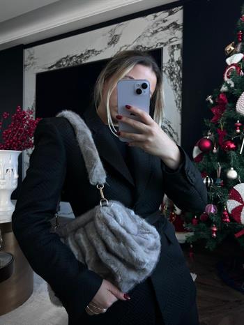 JF Peluş El Çantası - Gri