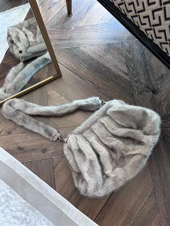 JF Peluş El Çantası - Gri