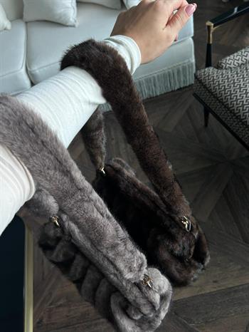 JF Peluş El Çantası - Kahverengi